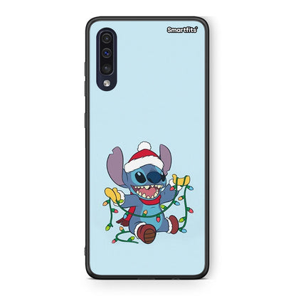 Samsung A70 Santa Stich θήκη από τη Smartfits με σχέδιο στο πίσω μέρος και μαύρο περίβλημα | Smartphone case with colorful back and black bezels by Smartfits