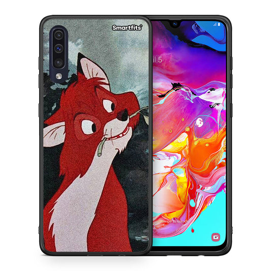 Θήκη Samsung A70 Tod And Vixey Love 1 από τη Smartfits με σχέδιο στο πίσω μέρος και μαύρο περίβλημα | Samsung A70 Tod And Vixey Love 1 case with colorful back and black bezels