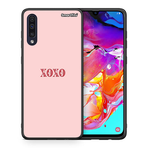 Θήκη Samsung A70 XOXO Love από τη Smartfits με σχέδιο στο πίσω μέρος και μαύρο περίβλημα | Samsung A70 XOXO Love case with colorful back and black bezels