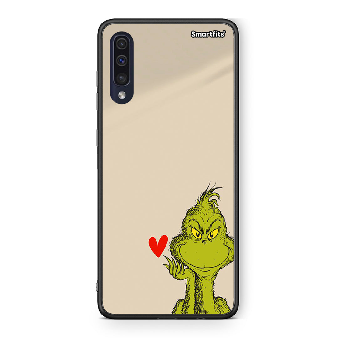 Samsung A70 Xmas Grinch θήκη από τη Smartfits με σχέδιο στο πίσω μέρος και μαύρο περίβλημα | Smartphone case with colorful back and black bezels by Smartfits