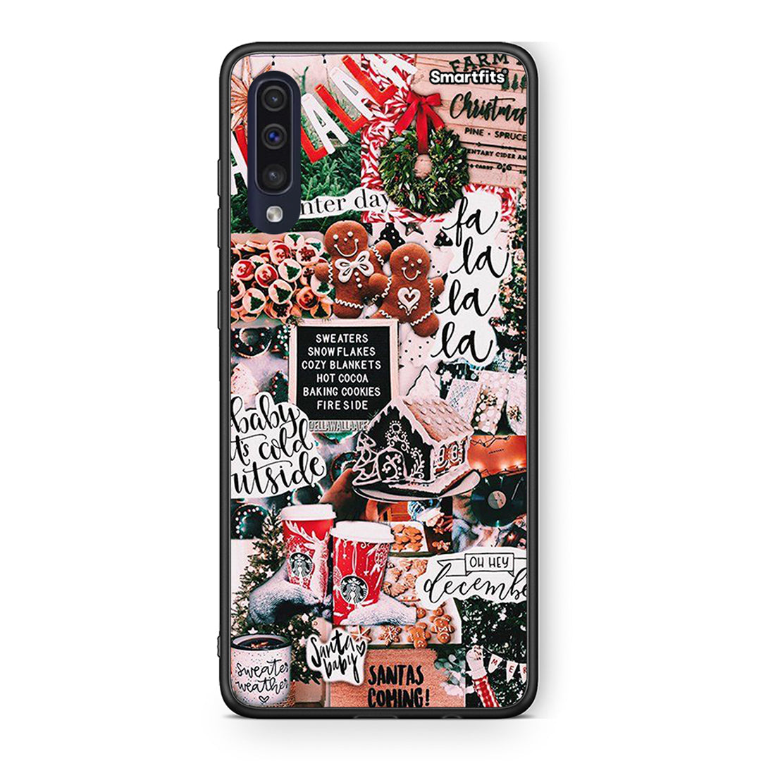Samsung A70 Xmas Habbits θήκη από τη Smartfits με σχέδιο στο πίσω μέρος και μαύρο περίβλημα | Smartphone case with colorful back and black bezels by Smartfits