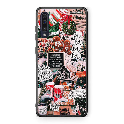Samsung A70 Xmas Habbits θήκη από τη Smartfits με σχέδιο στο πίσω μέρος και μαύρο περίβλημα | Smartphone case with colorful back and black bezels by Smartfits