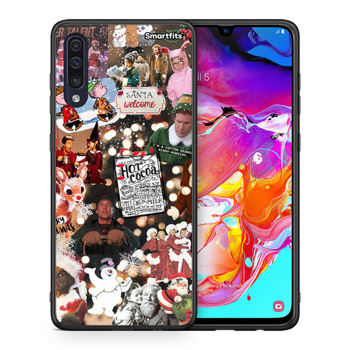 Θήκη Samsung A70 Xmas Movies από τη Smartfits με σχέδιο στο πίσω μέρος και μαύρο περίβλημα | Samsung A70 Xmas Movies case with colorful back and black bezels