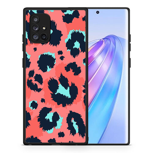 Θήκη Samsung Galaxy A71 5G Pink Leopard Animal από τη Smartfits με σχέδιο στο πίσω μέρος και μαύρο περίβλημα | Samsung Galaxy A71 5G Pink Leopard Animal case with colorful back and black bezels