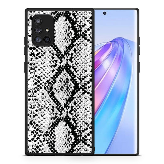 Θήκη Samsung Galaxy A71 5G White Snake Animal από τη Smartfits με σχέδιο στο πίσω μέρος και μαύρο περίβλημα | Samsung Galaxy A71 5G White Snake Animal case with colorful back and black bezels