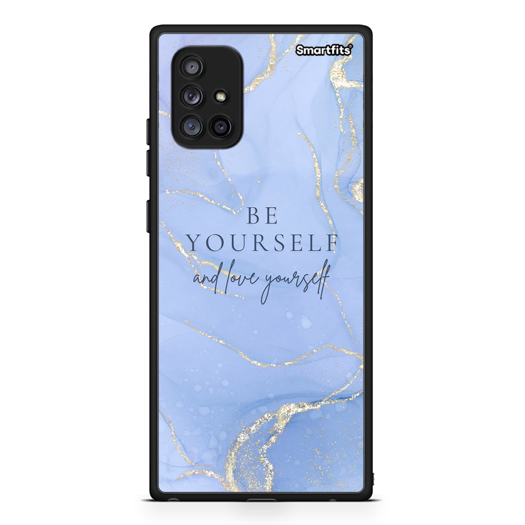 Samsung Galaxy A71 5G Be Yourself θήκη από τη Smartfits με σχέδιο στο πίσω μέρος και μαύρο περίβλημα | Smartphone case with colorful back and black bezels by Smartfits