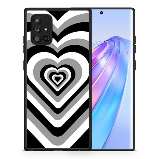 Θήκη Samsung Galaxy A71 5G Black Hearts από τη Smartfits με σχέδιο στο πίσω μέρος και μαύρο περίβλημα | Samsung Galaxy A71 5G Black Hearts case with colorful back and black bezels