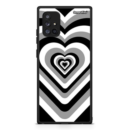 Samsung Galaxy A71 5G Black Hearts θήκη από τη Smartfits με σχέδιο στο πίσω μέρος και μαύρο περίβλημα | Smartphone case with colorful back and black bezels by Smartfits