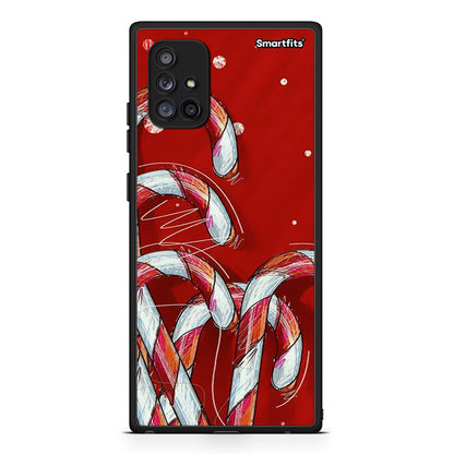 Samsung Galaxy A71 5G Candy Cane θήκη από τη Smartfits με σχέδιο στο πίσω μέρος και μαύρο περίβλημα | Smartphone case with colorful back and black bezels by Smartfits