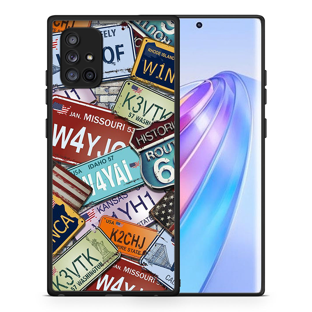 Θήκη Samsung Galaxy A71 5G Car Plates από τη Smartfits με σχέδιο στο πίσω μέρος και μαύρο περίβλημα | Samsung Galaxy A71 5G Car Plates case with colorful back and black bezels