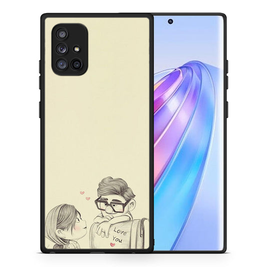 Θήκη Samsung Galaxy A71 5G Carl And Ellie από τη Smartfits με σχέδιο στο πίσω μέρος και μαύρο περίβλημα | Samsung Galaxy A71 5G Carl And Ellie case with colorful back and black bezels