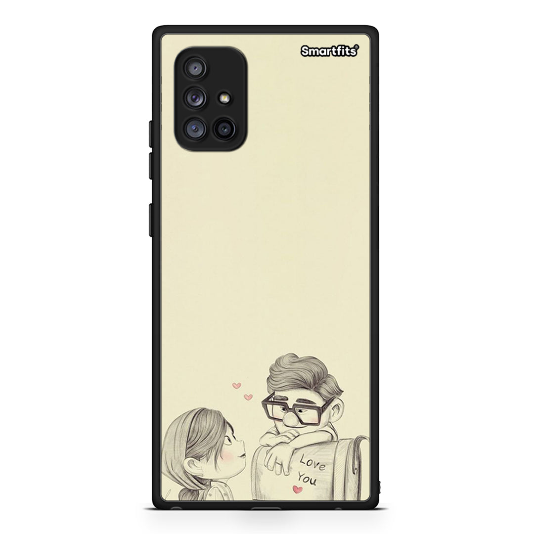 Samsung Galaxy A71 5G Carl And Ellie θήκη από τη Smartfits με σχέδιο στο πίσω μέρος και μαύρο περίβλημα | Smartphone case with colorful back and black bezels by Smartfits