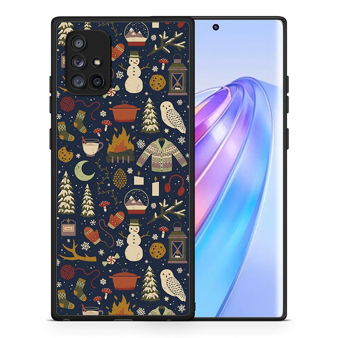 Θήκη Samsung Galaxy A71 5G Christmas Elements από τη Smartfits με σχέδιο στο πίσω μέρος και μαύρο περίβλημα | Samsung Galaxy A71 5G Christmas Elements case with colorful back and black bezels