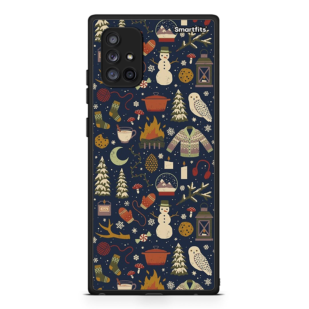 Samsung Galaxy A71 5G Christmas Elements θήκη από τη Smartfits με σχέδιο στο πίσω μέρος και μαύρο περίβλημα | Smartphone case with colorful back and black bezels by Smartfits