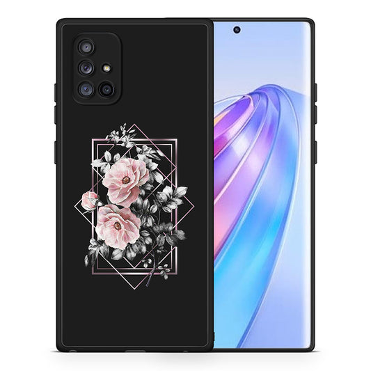 Θήκη Samsung Galaxy A71 5G Frame Flower από τη Smartfits με σχέδιο στο πίσω μέρος και μαύρο περίβλημα | Samsung Galaxy A71 5G Frame Flower case with colorful back and black bezels
