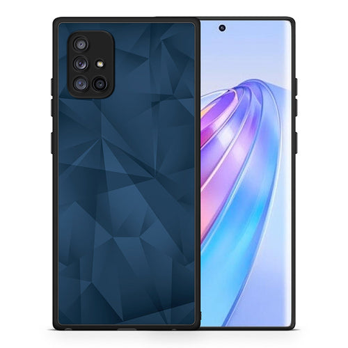 Θήκη Samsung Galaxy A71 5G Blue Abstract Geometric από τη Smartfits με σχέδιο στο πίσω μέρος και μαύρο περίβλημα | Samsung Galaxy A71 5G Blue Abstract Geometric case with colorful back and black bezels