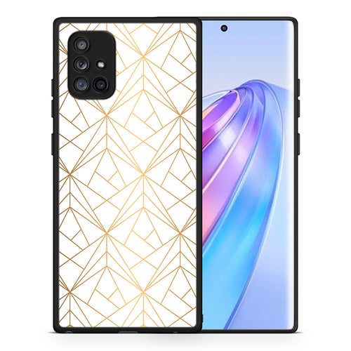 Θήκη Samsung Galaxy A71 5G Luxury White Geometric από τη Smartfits με σχέδιο στο πίσω μέρος και μαύρο περίβλημα | Samsung Galaxy A71 5G Luxury White Geometric case with colorful back and black bezels