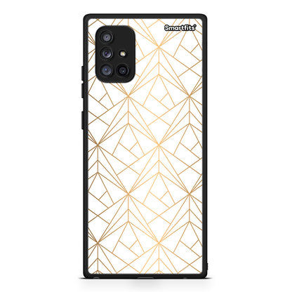 111 - Samsung Galaxy A71 5G Luxury White Geometric case, cover, bumper