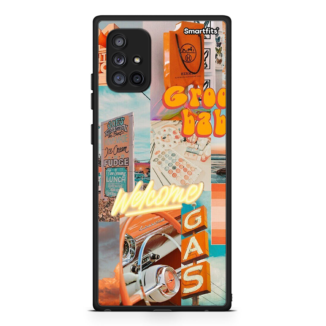 Samsung Galaxy A71 5G Groovy Babe Θήκη Αγίου Βαλεντίνου από τη Smartfits με σχέδιο στο πίσω μέρος και μαύρο περίβλημα | Smartphone case with colorful back and black bezels by Smartfits