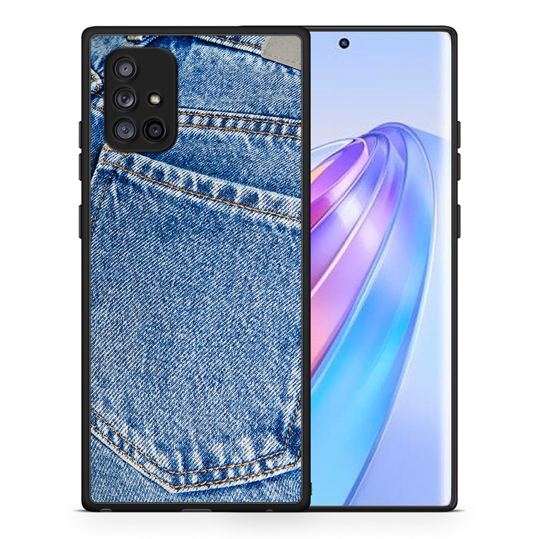Θήκη Samsung Galaxy A71 5G Jeans Pocket από τη Smartfits με σχέδιο στο πίσω μέρος και μαύρο περίβλημα | Samsung Galaxy A71 5G Jeans Pocket case with colorful back and black bezels
