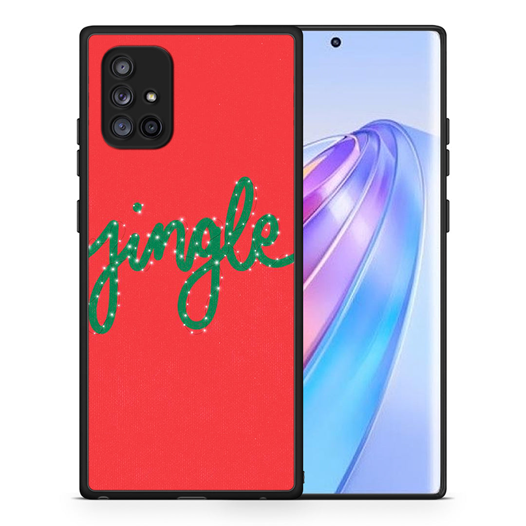 Θήκη Samsung Galaxy A71 5G Jingle Xmas από τη Smartfits με σχέδιο στο πίσω μέρος και μαύρο περίβλημα | Samsung Galaxy A71 5G Jingle Xmas case with colorful back and black bezels