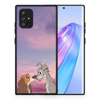 Θήκη Samsung Galaxy A71 5G Lady And Tramp από τη Smartfits με σχέδιο στο πίσω μέρος και μαύρο περίβλημα | Samsung Galaxy A71 5G Lady And Tramp case with colorful back and black bezels