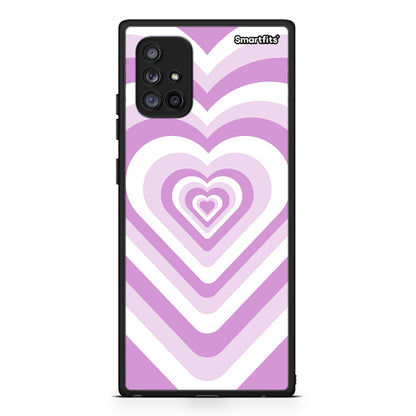 Samsung Galaxy A71 5G Lilac Hearts θήκη από τη Smartfits με σχέδιο στο πίσω μέρος και μαύρο περίβλημα | Smartphone case with colorful back and black bezels by Smartfits