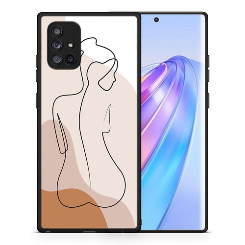 Θήκη Samsung Galaxy A71 5G LineArt Woman από τη Smartfits με σχέδιο στο πίσω μέρος και μαύρο περίβλημα | Samsung Galaxy A71 5G LineArt Woman case with colorful back and black bezels