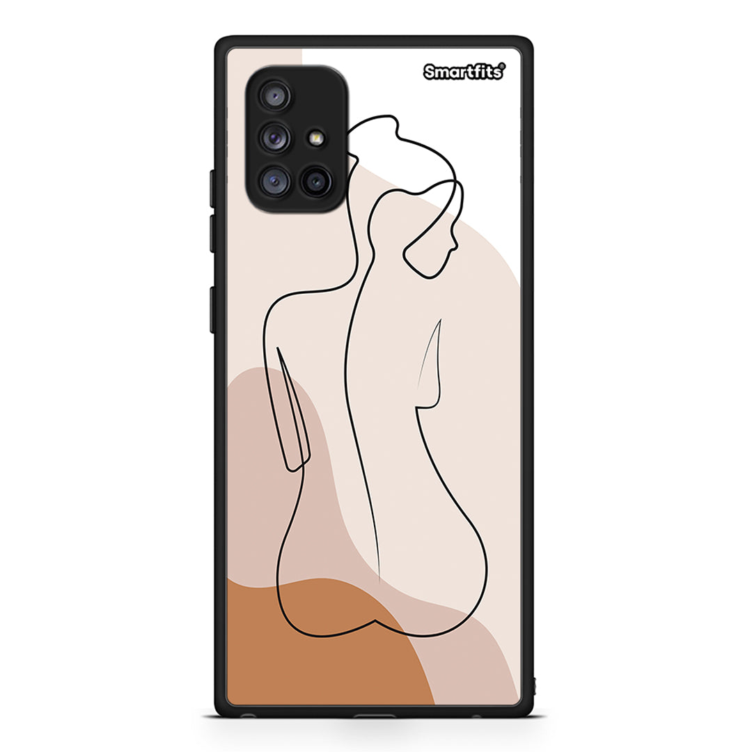Samsung Galaxy A71 5G LineArt Woman θήκη από τη Smartfits με σχέδιο στο πίσω μέρος και μαύρο περίβλημα | Smartphone case with colorful back and black bezels by Smartfits