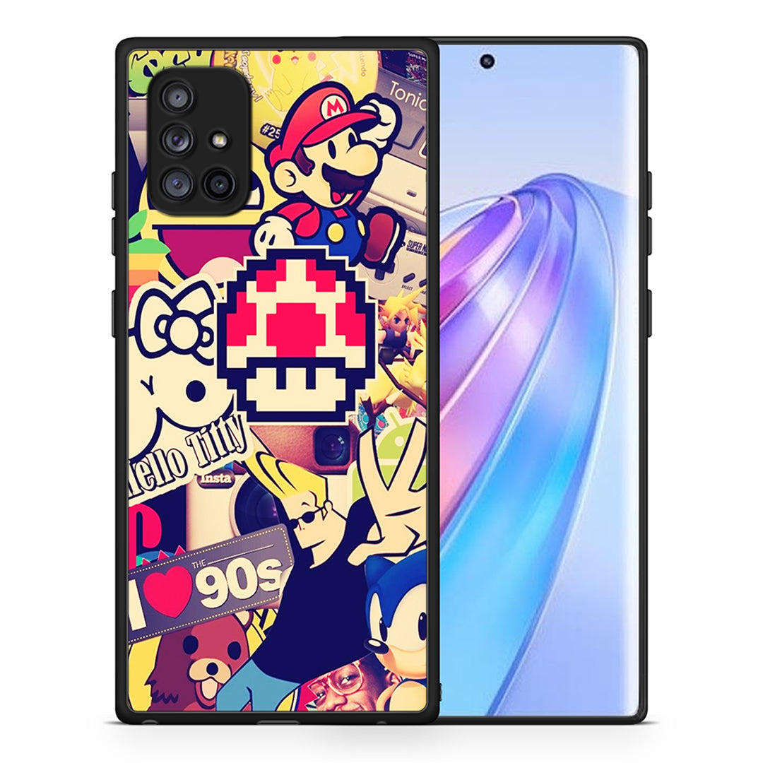 Θήκη Samsung Galaxy A71 5G Love The 90s από τη Smartfits με σχέδιο στο πίσω μέρος και μαύρο περίβλημα | Samsung Galaxy A71 5G Love The 90s case with colorful back and black bezels