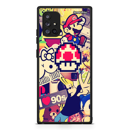 Samsung Galaxy A71 5G Love The 90s θήκη από τη Smartfits με σχέδιο στο πίσω μέρος και μαύρο περίβλημα | Smartphone case with colorful back and black bezels by Smartfits