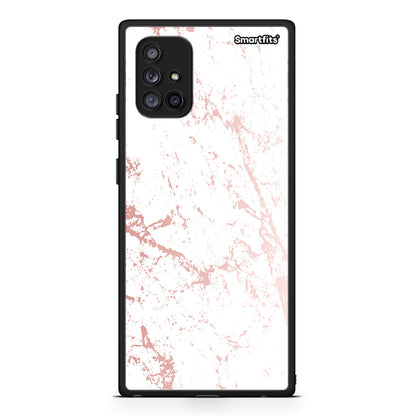 116 - Samsung Galaxy A71 5G Pink Splash Marble case, cover, bumper