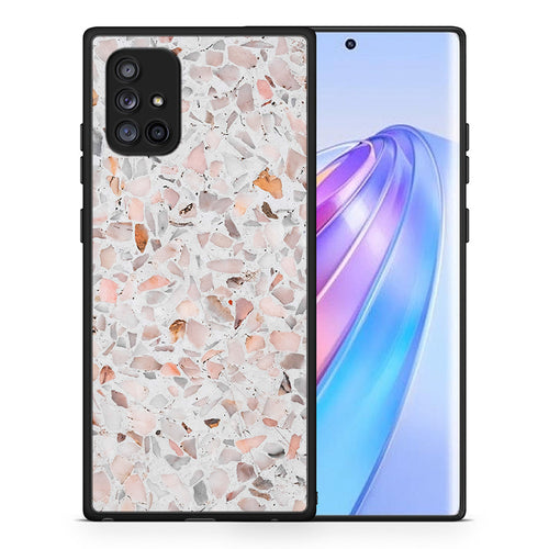 Θήκη Samsung Galaxy A71 5G Marble Terrazzo από τη Smartfits με σχέδιο στο πίσω μέρος και μαύρο περίβλημα | Samsung Galaxy A71 5G Marble Terrazzo case with colorful back and black bezels