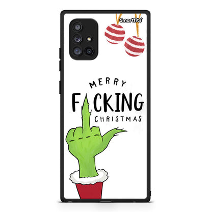 Samsung Galaxy A71 5G Merry F Xmas θήκη από τη Smartfits με σχέδιο στο πίσω μέρος και μαύρο περίβλημα | Smartphone case with colorful back and black bezels by Smartfits