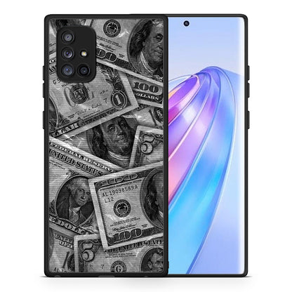 Θήκη Samsung Galaxy A71 5G Money Dollars από τη Smartfits με σχέδιο στο πίσω μέρος και μαύρο περίβλημα | Samsung Galaxy A71 5G Money Dollars case with colorful back and black bezels
