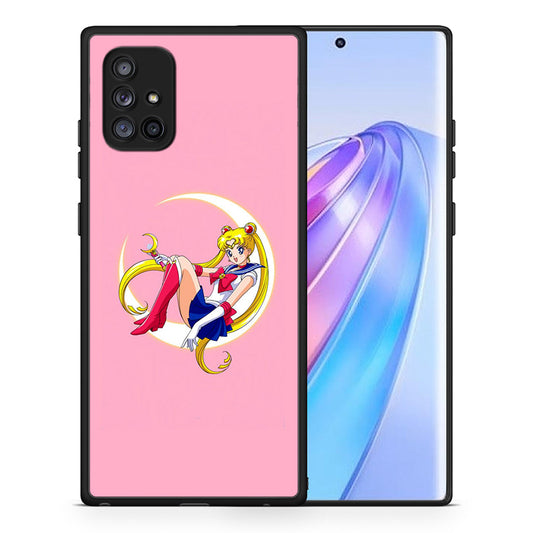 Θήκη Samsung Galaxy A71 5G Moon Girl από τη Smartfits με σχέδιο στο πίσω μέρος και μαύρο περίβλημα | Samsung Galaxy A71 5G Moon Girl case with colorful back and black bezels