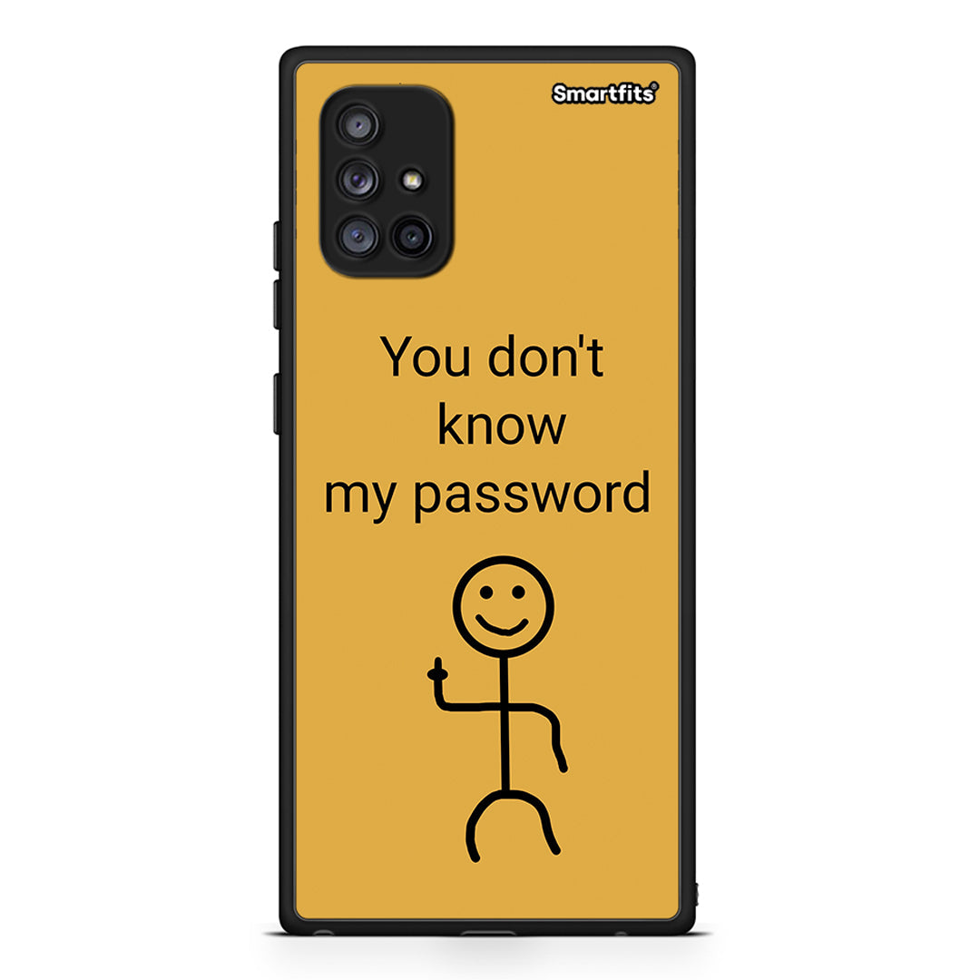 Samsung Galaxy A71 5G My Password Θήκη από τη Smartfits με σχέδιο στο πίσω μέρος και μαύρο περίβλημα | Smartphone case with colorful back and black bezels by Smartfits