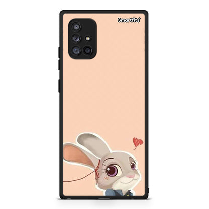 Samsung Galaxy A71 5G Nick Wilde And Judy Hopps Love 2 θήκη από τη Smartfits με σχέδιο στο πίσω μέρος και μαύρο περίβλημα | Smartphone case with colorful back and black bezels by Smartfits