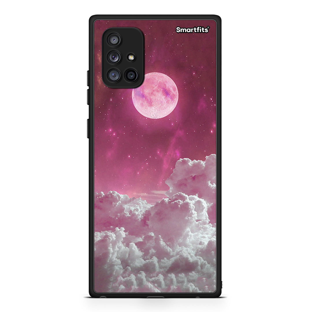 Samsung Galaxy A71 5G Pink Moon Θήκη από τη Smartfits με σχέδιο στο πίσω μέρος και μαύρο περίβλημα | Smartphone case with colorful back and black bezels by Smartfits