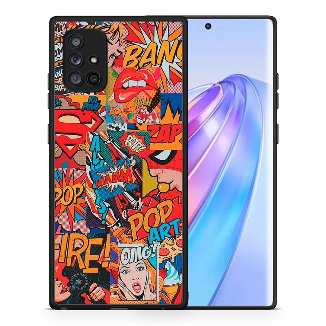 Θήκη Samsung Galaxy A71 5G PopArt OMG από τη Smartfits με σχέδιο στο πίσω μέρος και μαύρο περίβλημα | Samsung Galaxy A71 5G PopArt OMG case with colorful back and black bezels