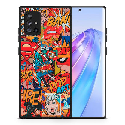 Θήκη Samsung Galaxy A71 5G PopArt OMG από τη Smartfits με σχέδιο στο πίσω μέρος και μαύρο περίβλημα | Samsung Galaxy A71 5G PopArt OMG case with colorful back and black bezels