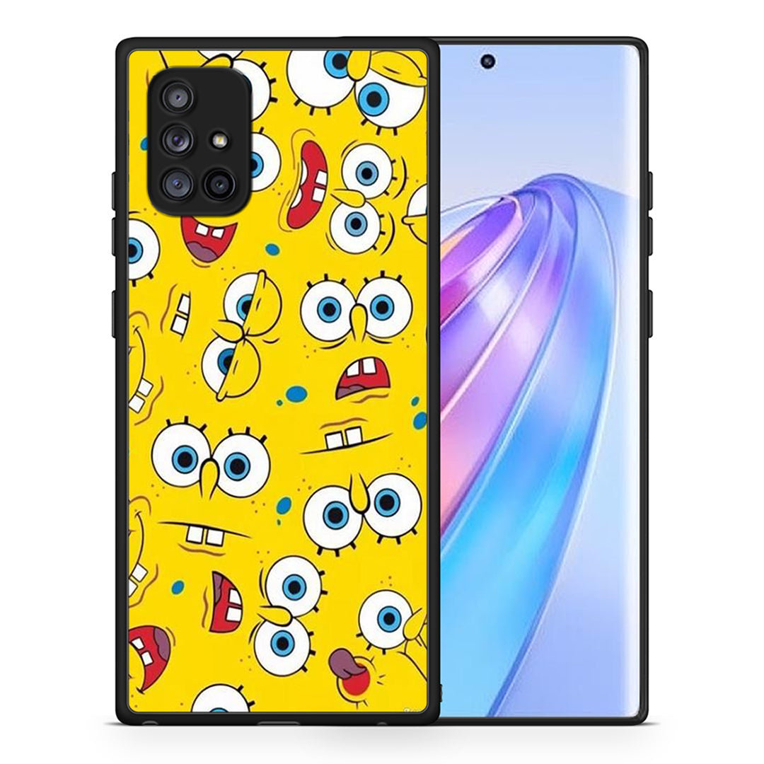 Θήκη Samsung Galaxy A71 5G Sponge PopArt από τη Smartfits με σχέδιο στο πίσω μέρος και μαύρο περίβλημα | Samsung Galaxy A71 5G Sponge PopArt case with colorful back and black bezels