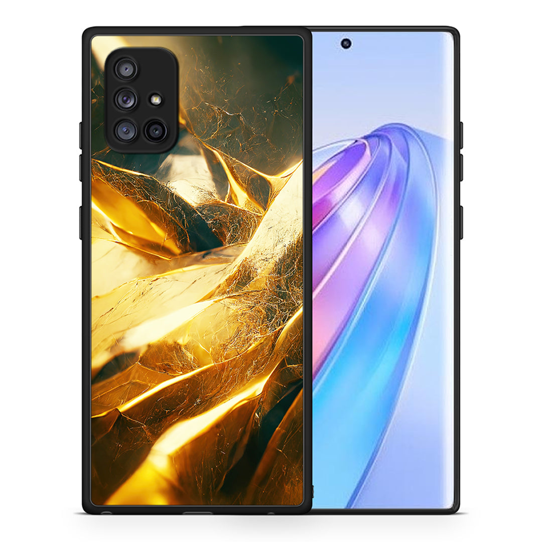 Θήκη Samsung Galaxy A71 5G Real Gold από τη Smartfits με σχέδιο στο πίσω μέρος και μαύρο περίβλημα | Samsung Galaxy A71 5G Real Gold case with colorful back and black bezels