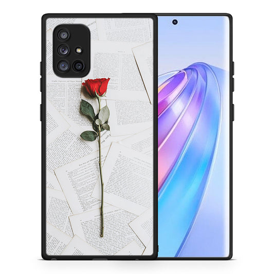 Θήκη Samsung Galaxy A71 5G Red Rose από τη Smartfits με σχέδιο στο πίσω μέρος και μαύρο περίβλημα | Samsung Galaxy A71 5G Red Rose case with colorful back and black bezels