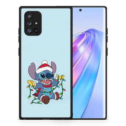 Θήκη Samsung Galaxy A71 5G Santa Stich από τη Smartfits με σχέδιο στο πίσω μέρος και μαύρο περίβλημα | Samsung Galaxy A71 5G Santa Stich case with colorful back and black bezels