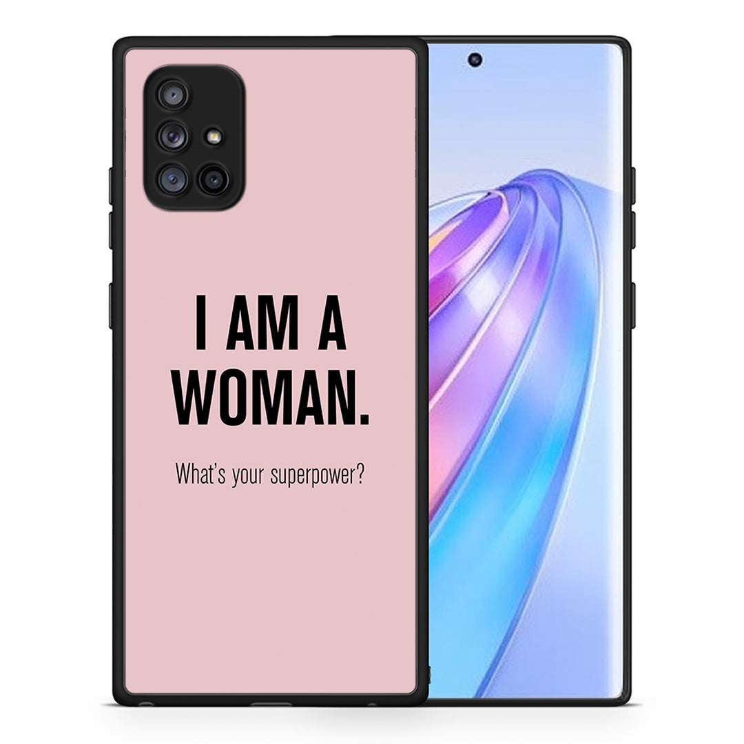 Θήκη Samsung Galaxy A71 5G Superpower Woman από τη Smartfits με σχέδιο στο πίσω μέρος και μαύρο περίβλημα | Samsung Galaxy A71 5G Superpower Woman case with colorful back and black bezels