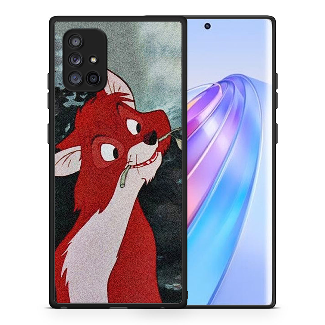 Θήκη Samsung Galaxy A71 5G Tod And Vixey Love 1 από τη Smartfits με σχέδιο στο πίσω μέρος και μαύρο περίβλημα | Samsung Galaxy A71 5G Tod And Vixey Love 1 case with colorful back and black bezels