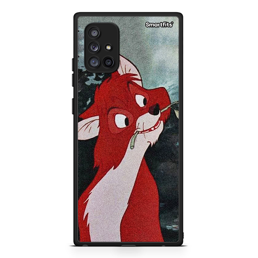 Samsung Galaxy A71 5G Tod And Vixey Love 1 θήκη από τη Smartfits με σχέδιο στο πίσω μέρος και μαύρο περίβλημα | Smartphone case with colorful back and black bezels by Smartfits