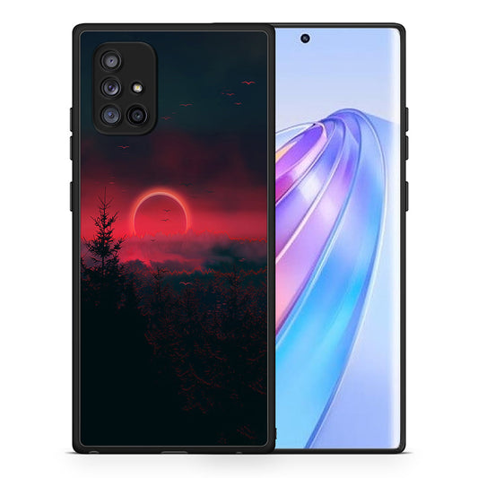 Θήκη Samsung Galaxy A71 5G Sunset Tropic από τη Smartfits με σχέδιο στο πίσω μέρος και μαύρο περίβλημα | Samsung Galaxy A71 5G Sunset Tropic case with colorful back and black bezels