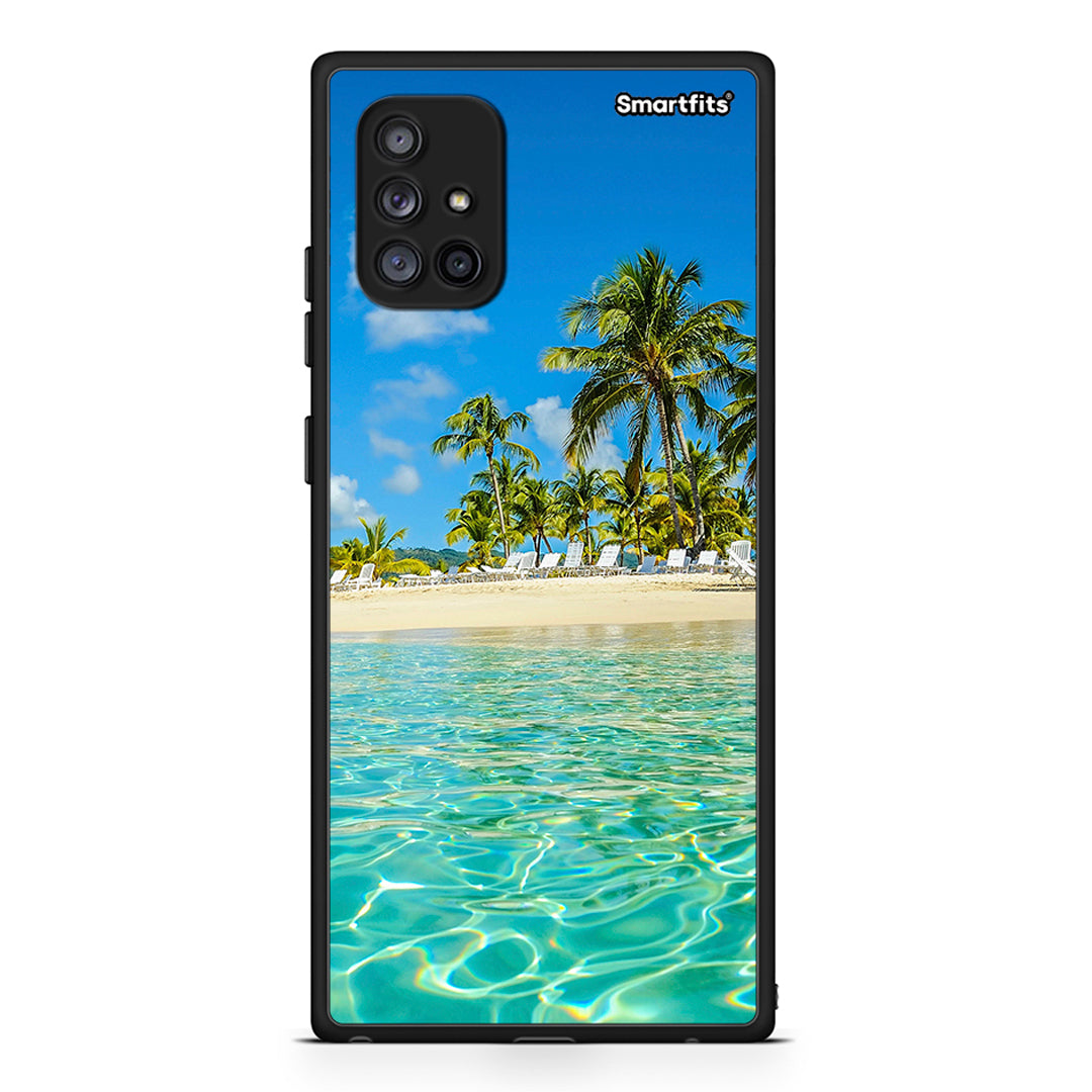 Samsung Galaxy A71 5G Tropical Vibes Θήκη από τη Smartfits με σχέδιο στο πίσω μέρος και μαύρο περίβλημα | Smartphone case with colorful back and black bezels by Smartfits